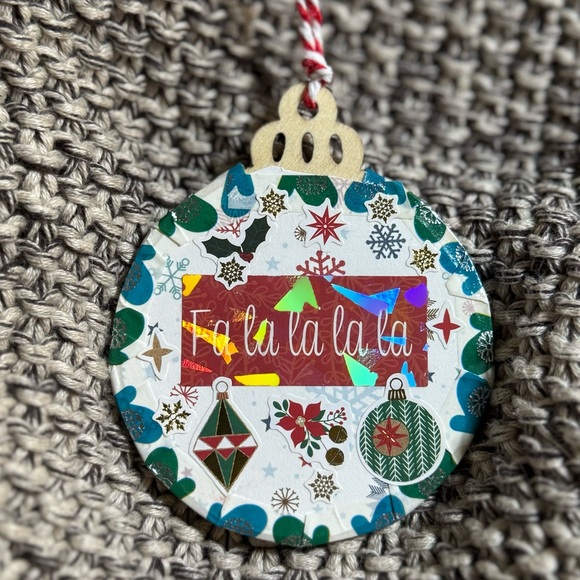 New handmade 3”x3” wooden “Merry Christmas” tree hanging ornament $11 - Picture 5 of 8